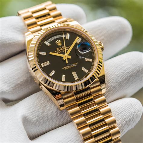 rolex day date full gold black price|Rolex Day-Date 40mm price.